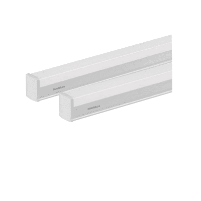 A pair of sleek FINLEY LED aluminium batten lights on a white background.