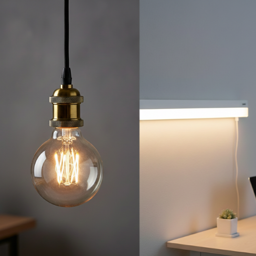 Vintage Edison bulb and tube light