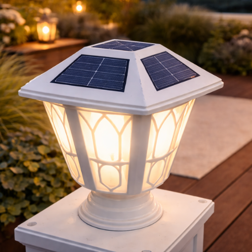 Solar powered outdoor gate pillar light for compound wall and garden