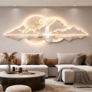 Majestic Mountainscape Illuminated Wall Art Light LL.D3642W.F