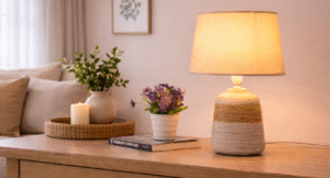 Woven Rope & Ceramic Table Lamp - LL-A1343