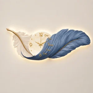 Ethereal Feather Glow Wall Clock Light LL.D3643W.F